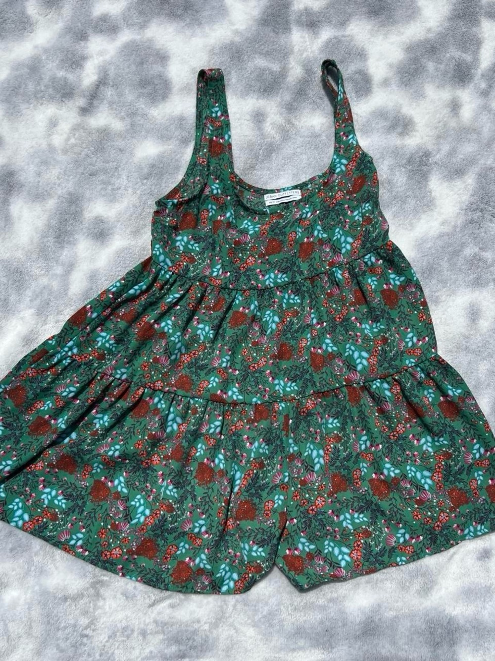 Urban Outfitters Green Floral Babydoll  Romper